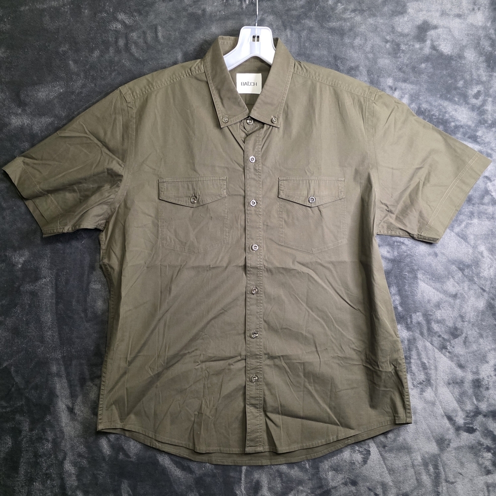 Batch Mens Army Green Casual Button Down Shirt